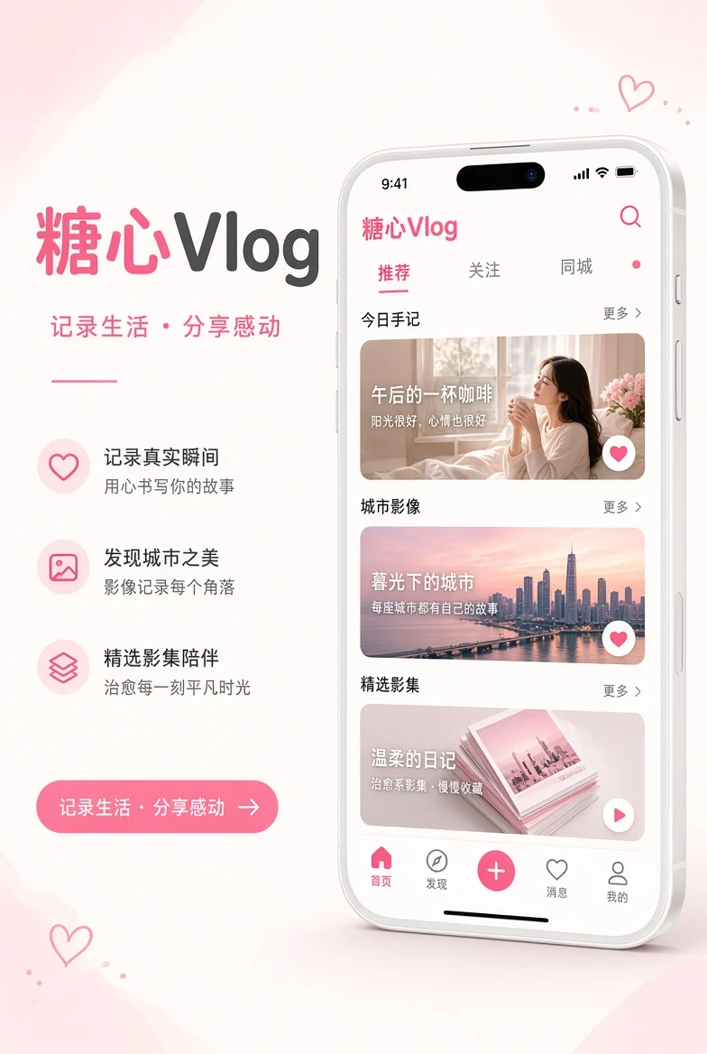 糖心Vlog移动应用界面